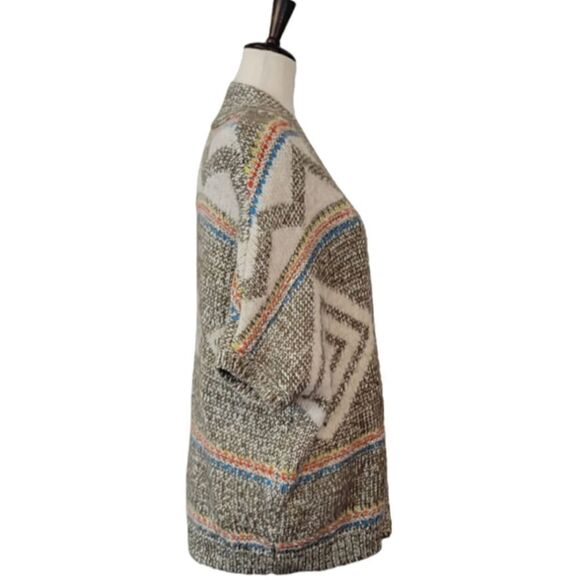 American Eagle Outfitters Tan Aztec Tribal Dolman Sleeve Chunky Cardigan Size XS - Picture 3 of 7